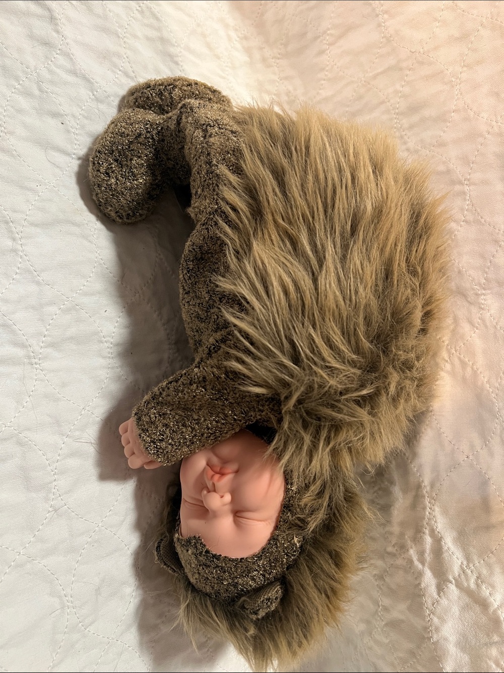 Brown Plush Hedgehog Stuffed Animal - Soft Faux Fur